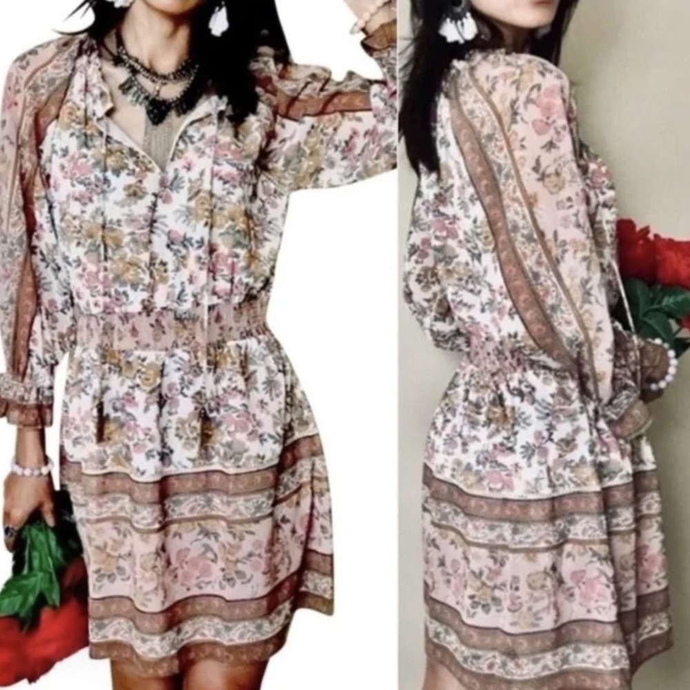Anthropologie Love The Label, Euphoria Floral Boho Dress Size M